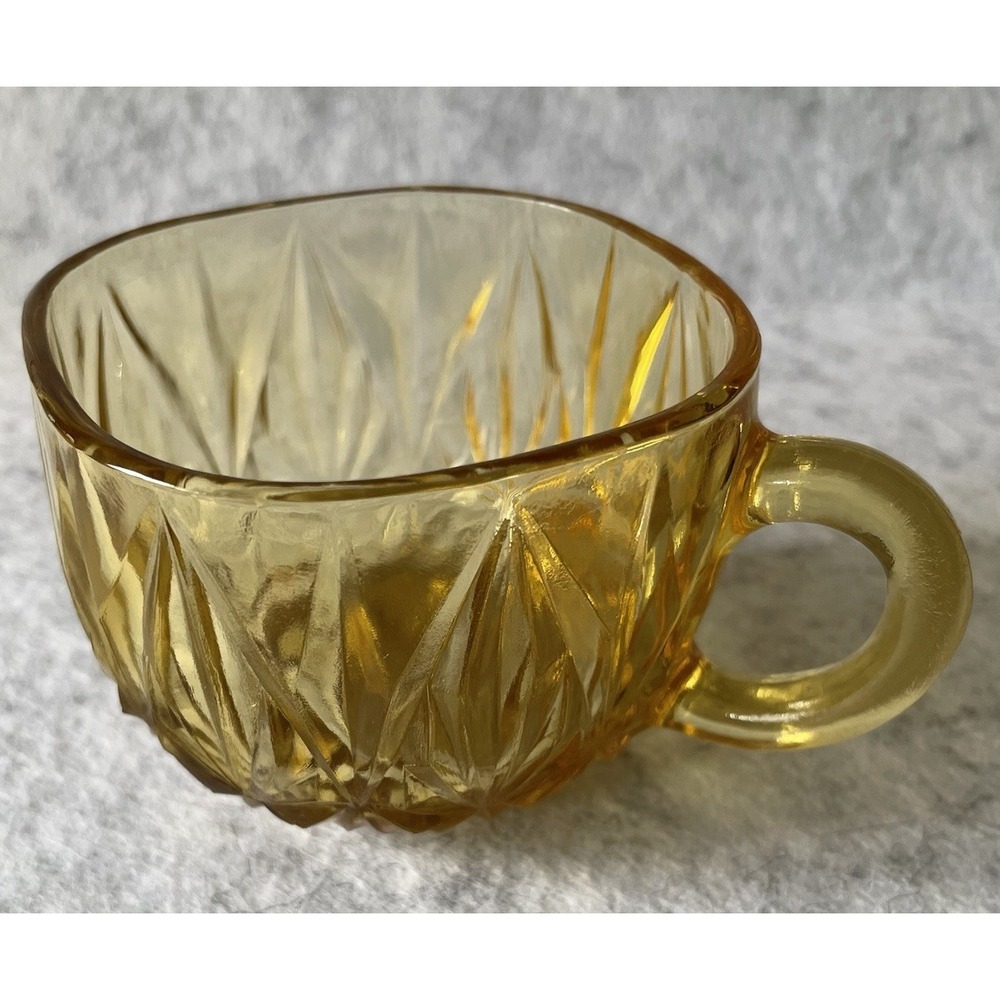 Hazel Atlas Williamsport Gold Glass Punch Bowl Set w/ Cups, 26 Piece Service - Picture 7 of 12